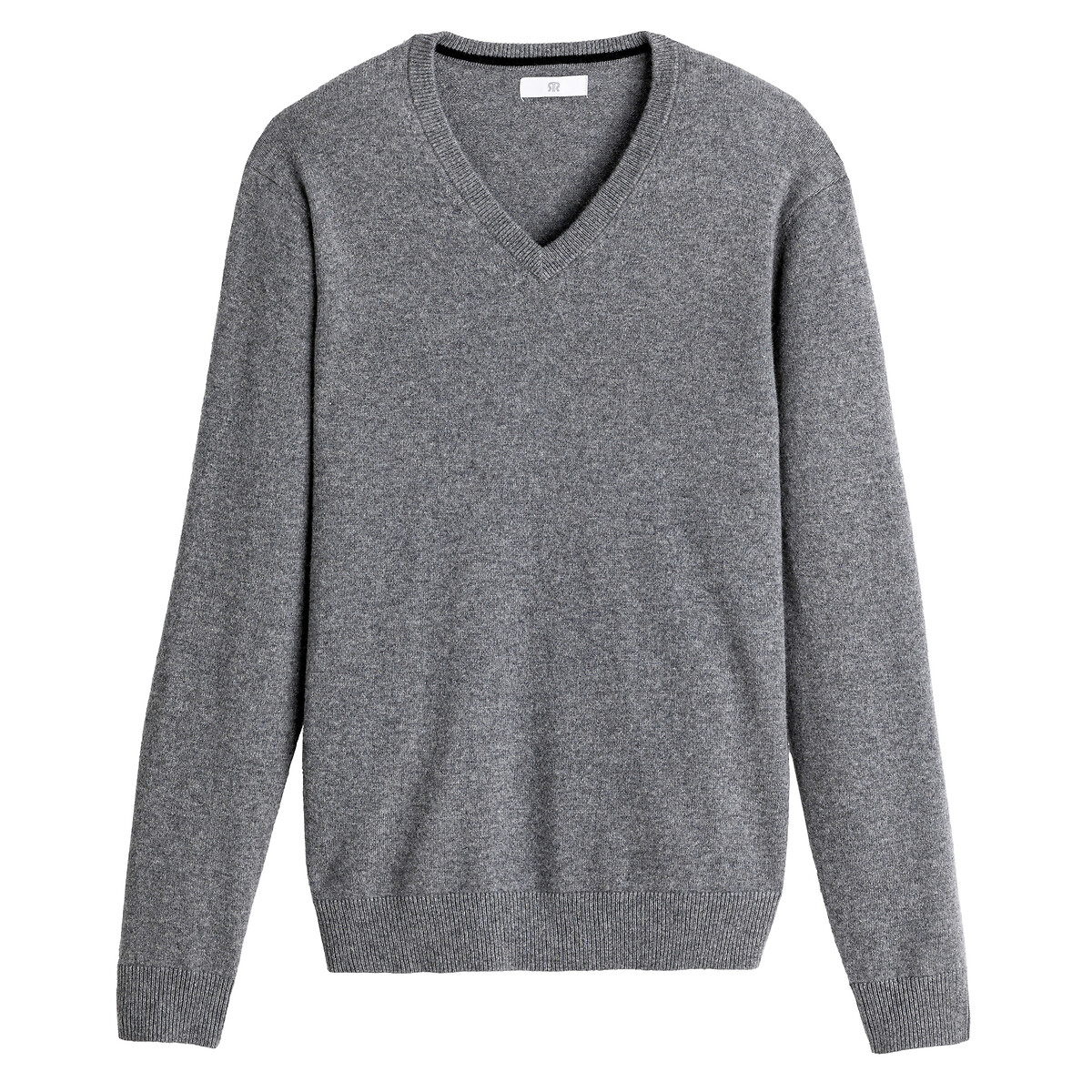 COLEÇÕES LA REDOUTE<br>Suéter de cashmere com decote em V, fabricado na Europa