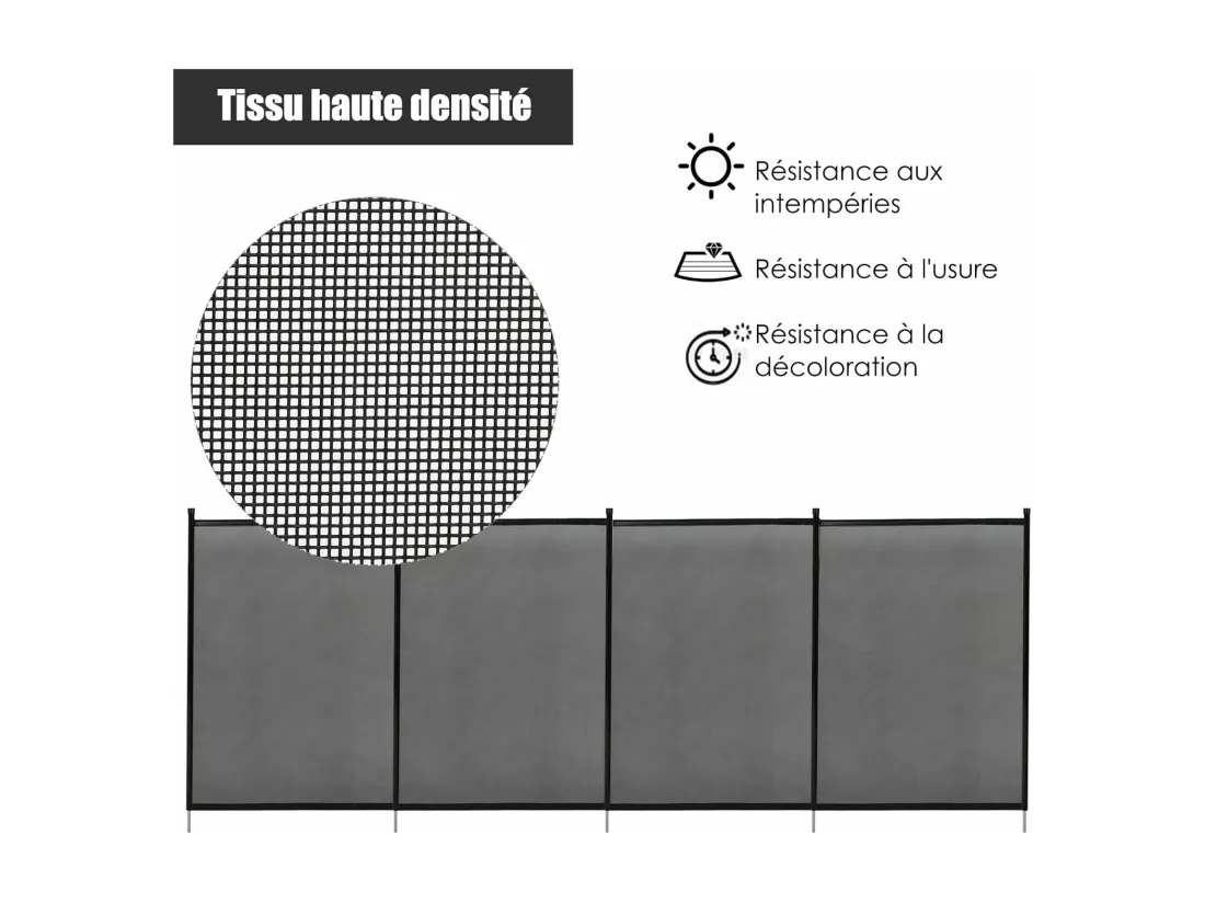 Barrière de Piscine, Barrière de Protection pour Piscine Barriere Filet en Aluminium+Acier Inoxydable+Tissu 366x122 cm Noir