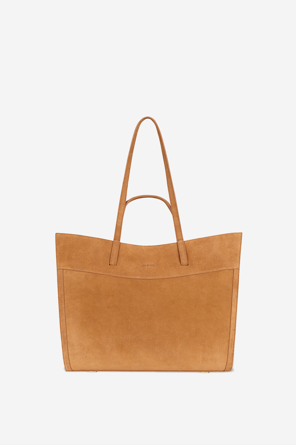 Shopping suede shoulder bag