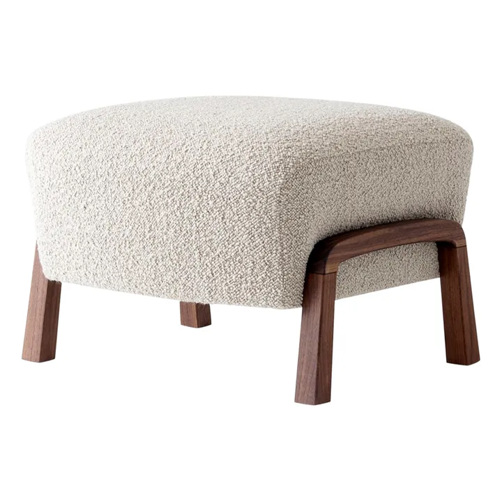 & Tradition Pouf ottoman Wulff ATD3, piètement noyer | Ivoire
