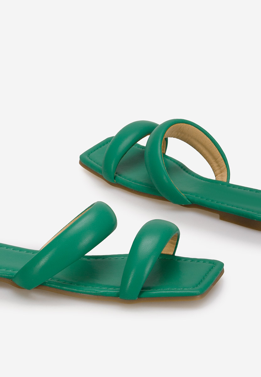 Pantoufles sans talon verts Aymani