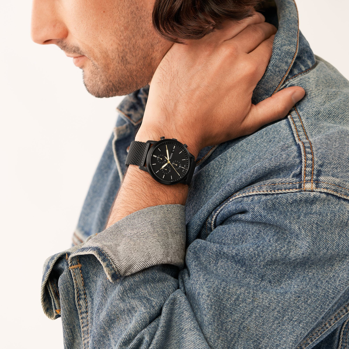 Montre FOSSIL Minimalist homme chronographe acier noir