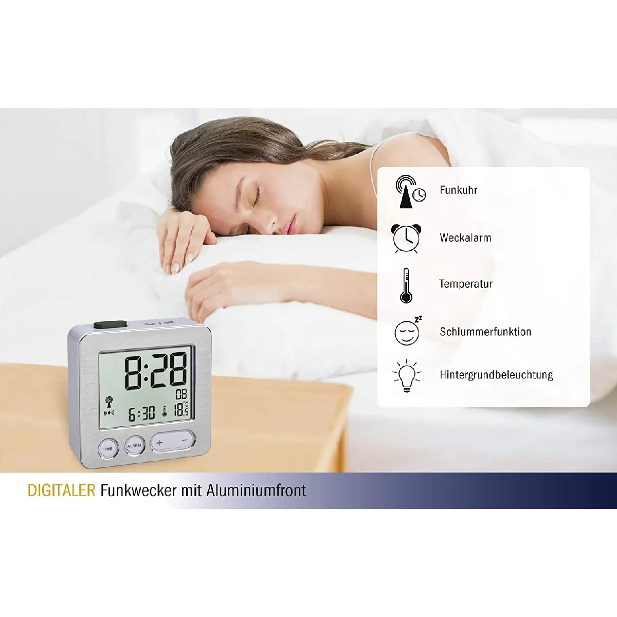 TFA Réveil radiopiloté - Argent