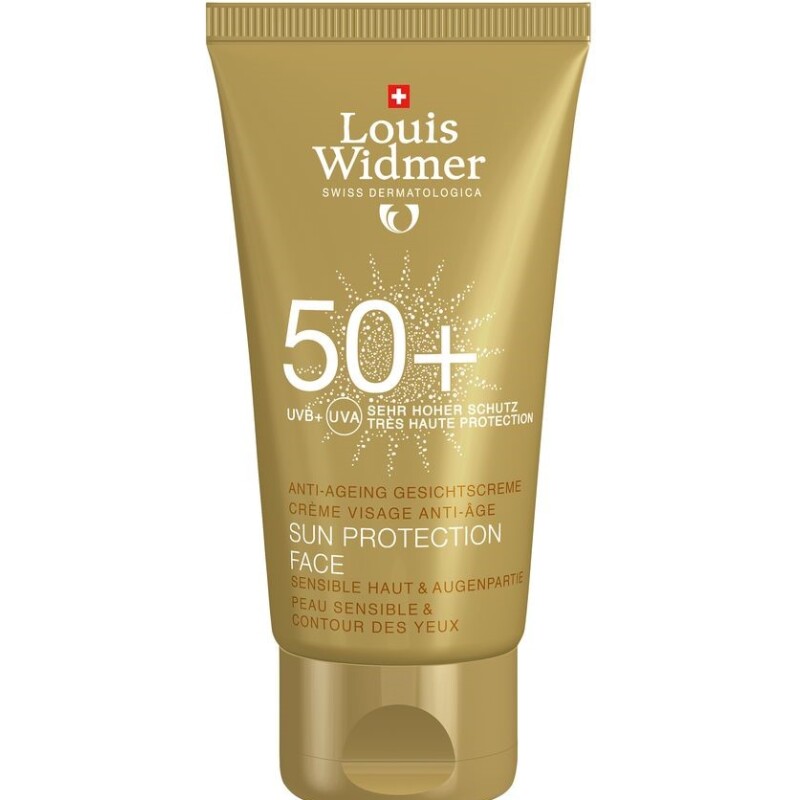 Crème solaire visage indice 50 Widmer avec parfum - Tube de 50 ml