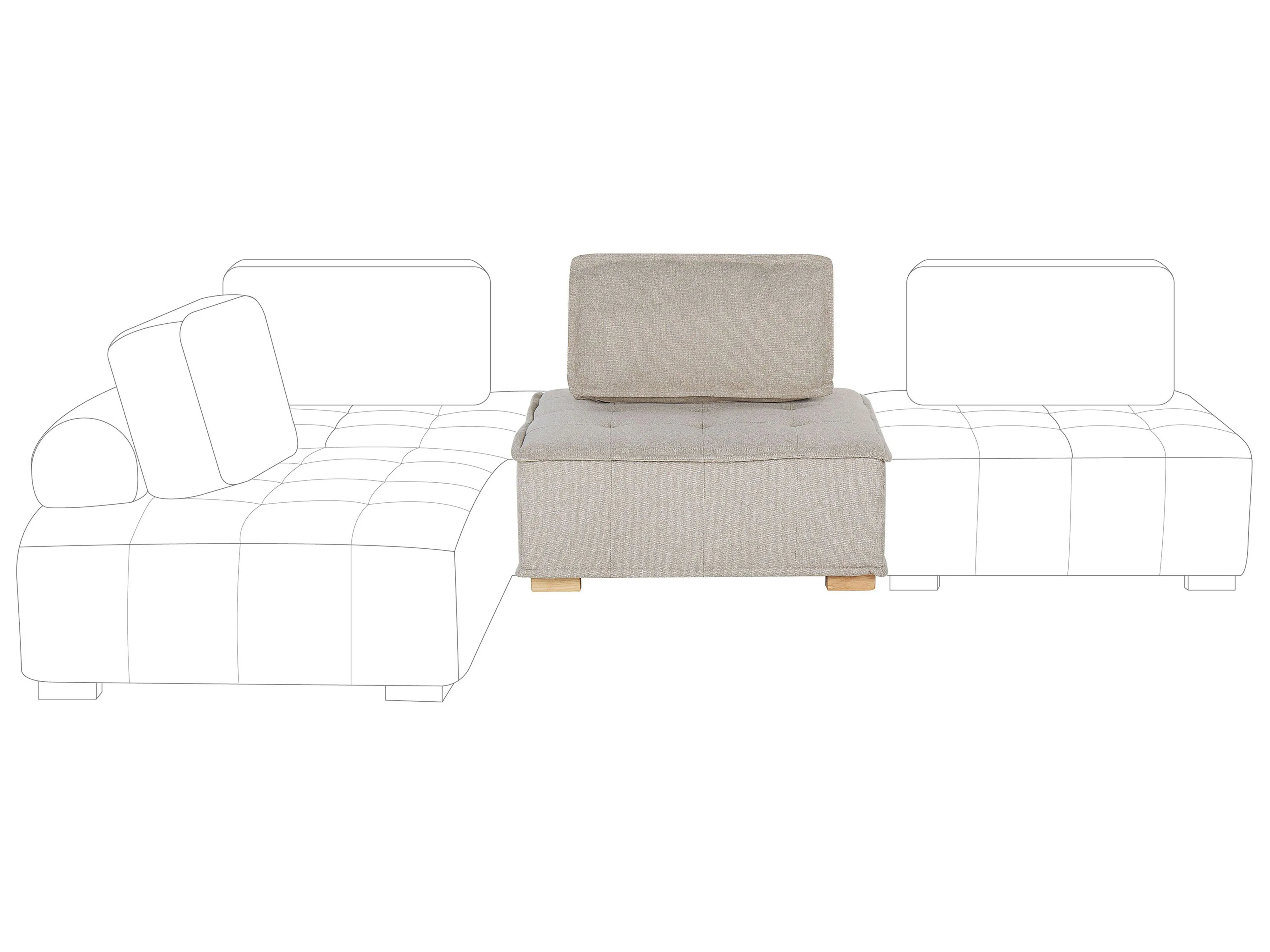Zitmodule TIBRO Stof Lichtbeige