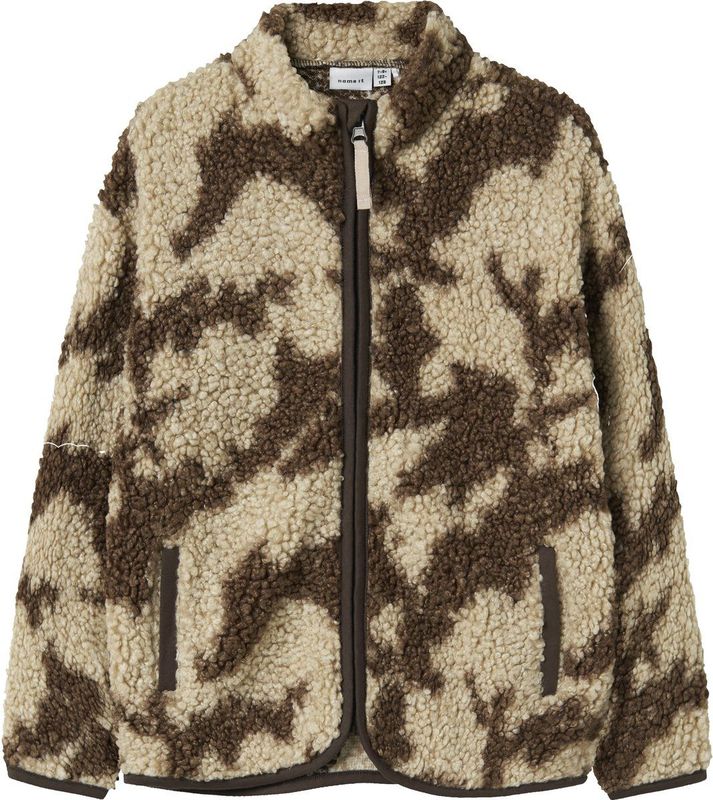 NAME IT - NKMOZIAS - Gebreid Vest - Bruin - Met Ritssluiting
