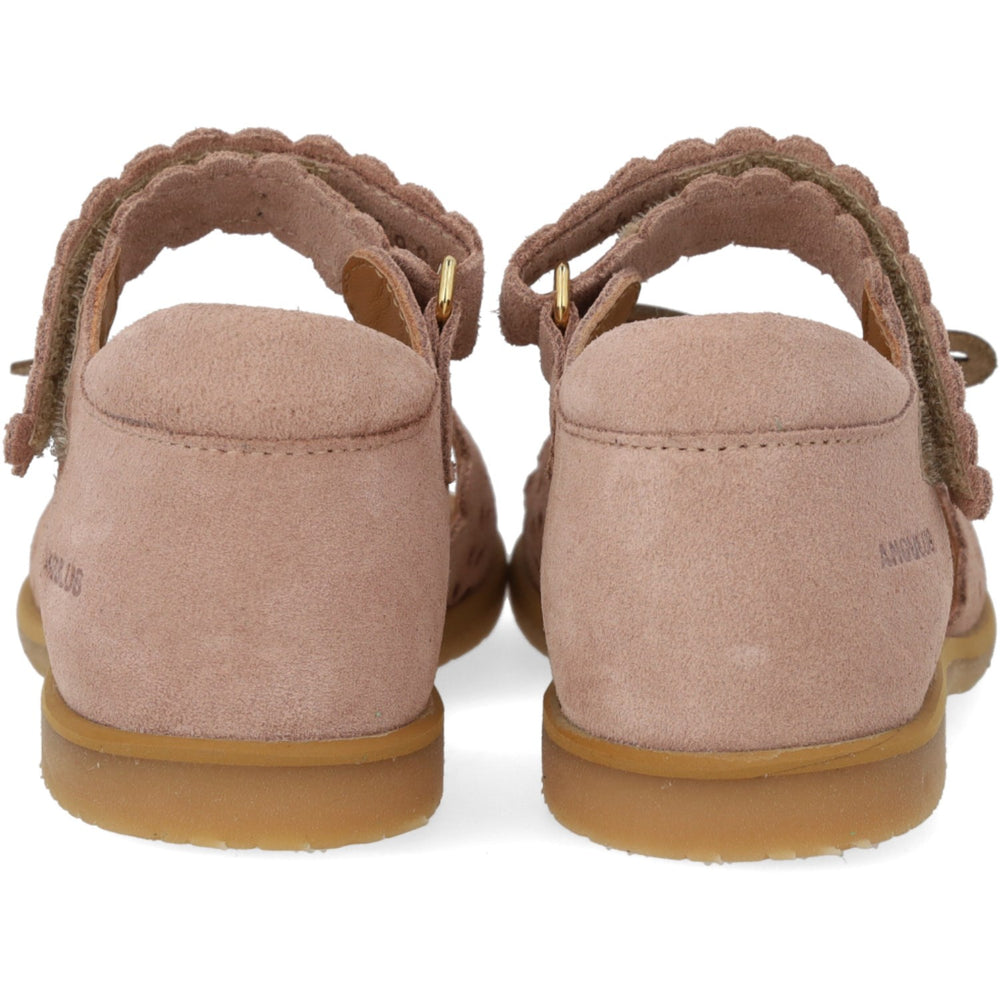 Køb Angulus Rosebud/Rose Gold Sandal Med Åben Tå Og Dobbelt Velcro