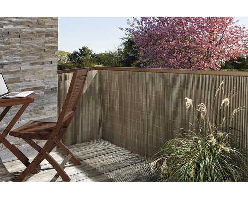 Konsta PVC ovaal privacyschermmat, 3 x 0,9 m, zandstructuur