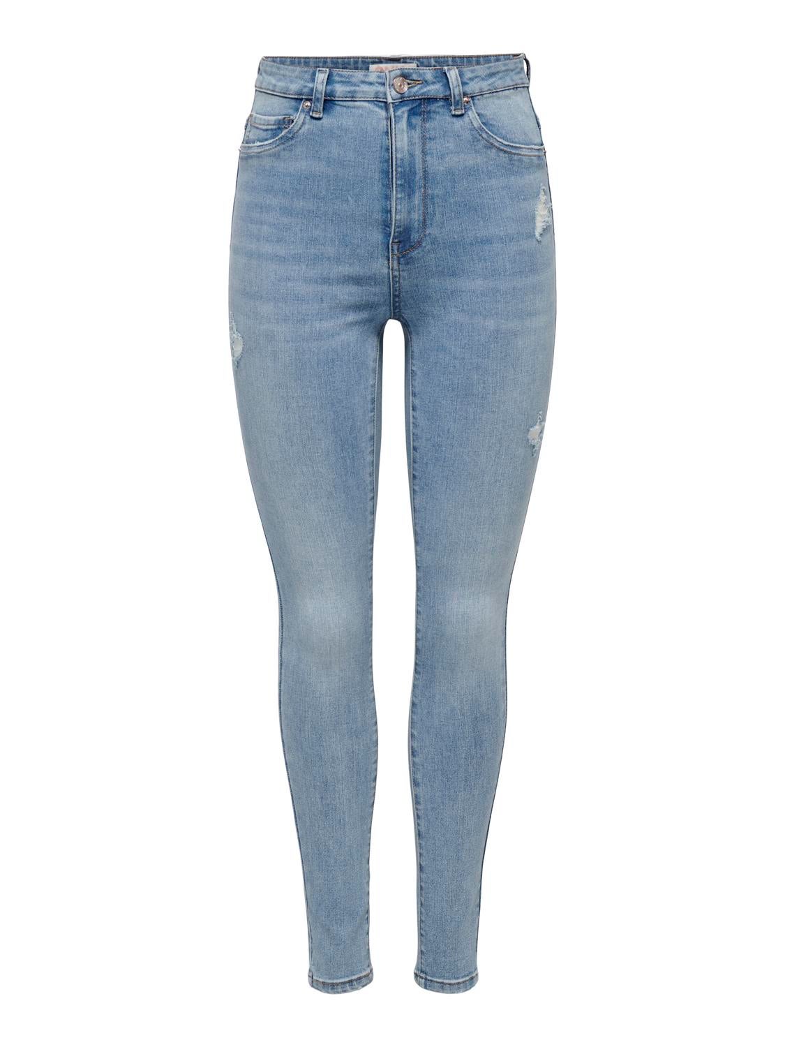 ONLROSE Hohe Taille Skinny Fit Jeans Light Blue Denim