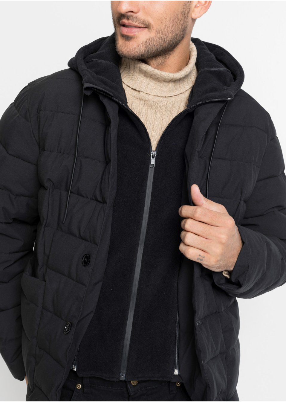 Veste matelassée avec polaire coupe-vent
