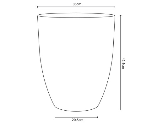 Lafiora kunststof plantenpot Ø 35 x H 42,5 cm zwart