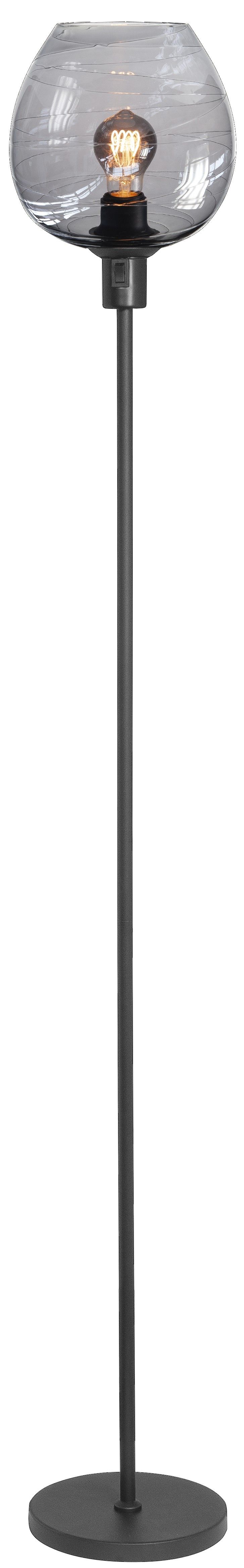 Vloerlamp Zwart Rookglas Fantasy ⌀20  x H128 cm