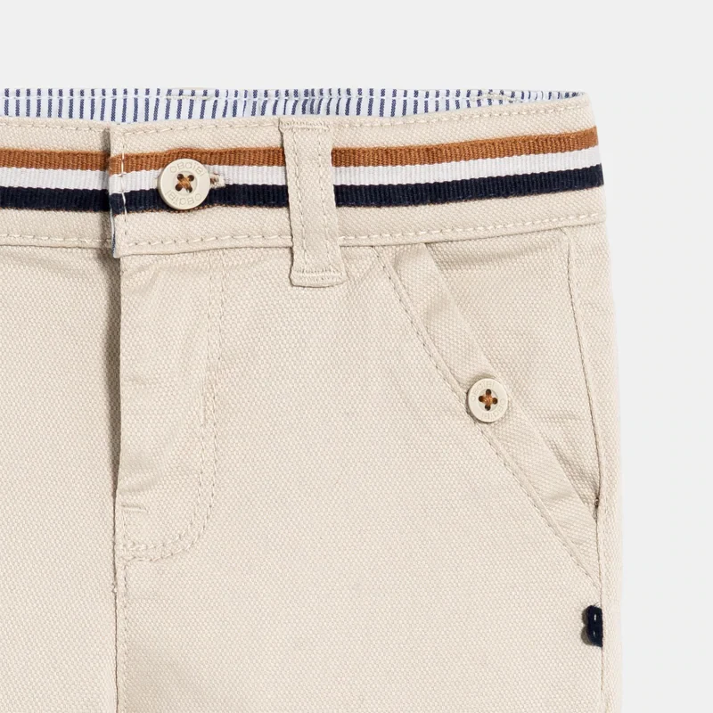 Pantalon coton fantaisie beige clair bébé garçon Beige