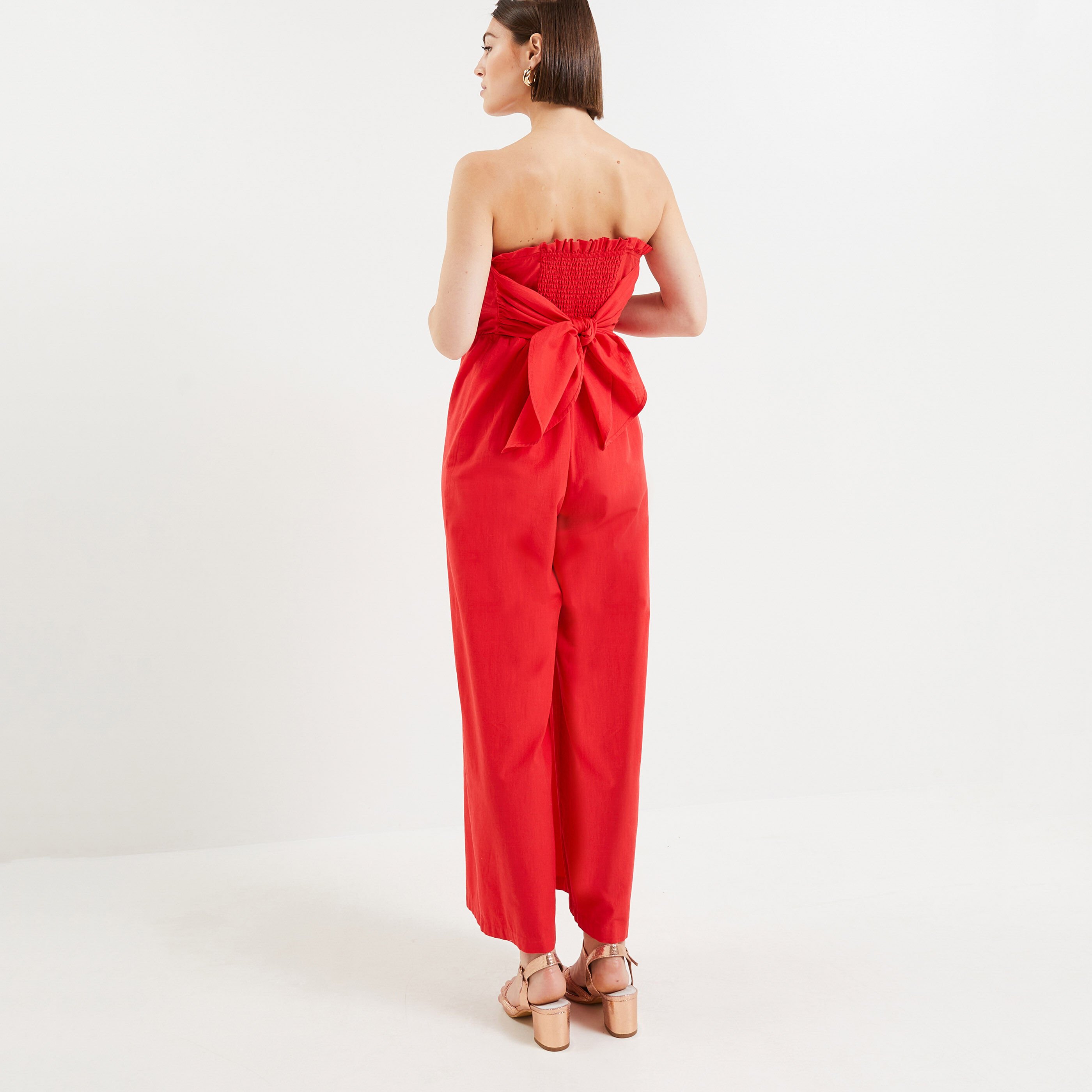 Combinaison bustier femme - ROUGE