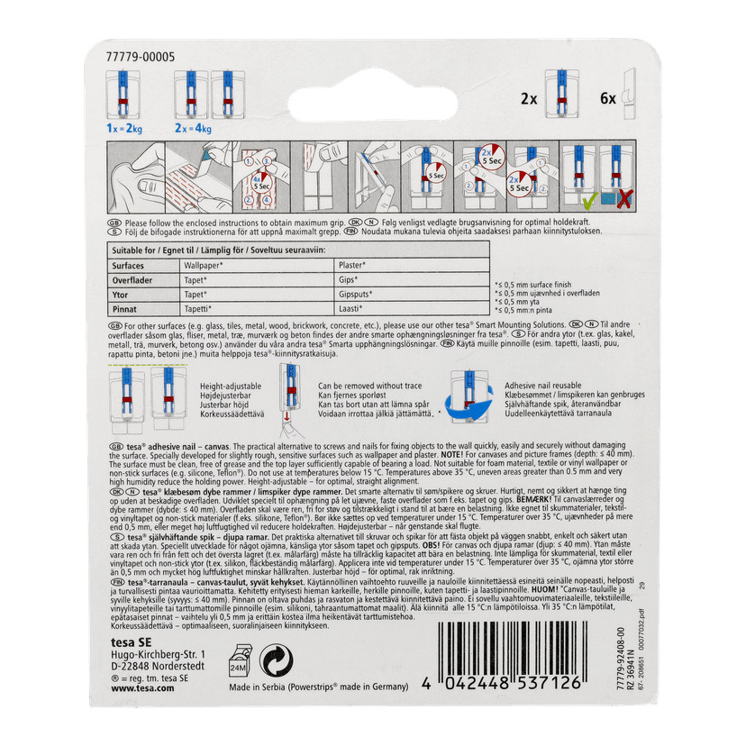 Selvheftende spiker for dyper rammer 2-pk 2x2 kg