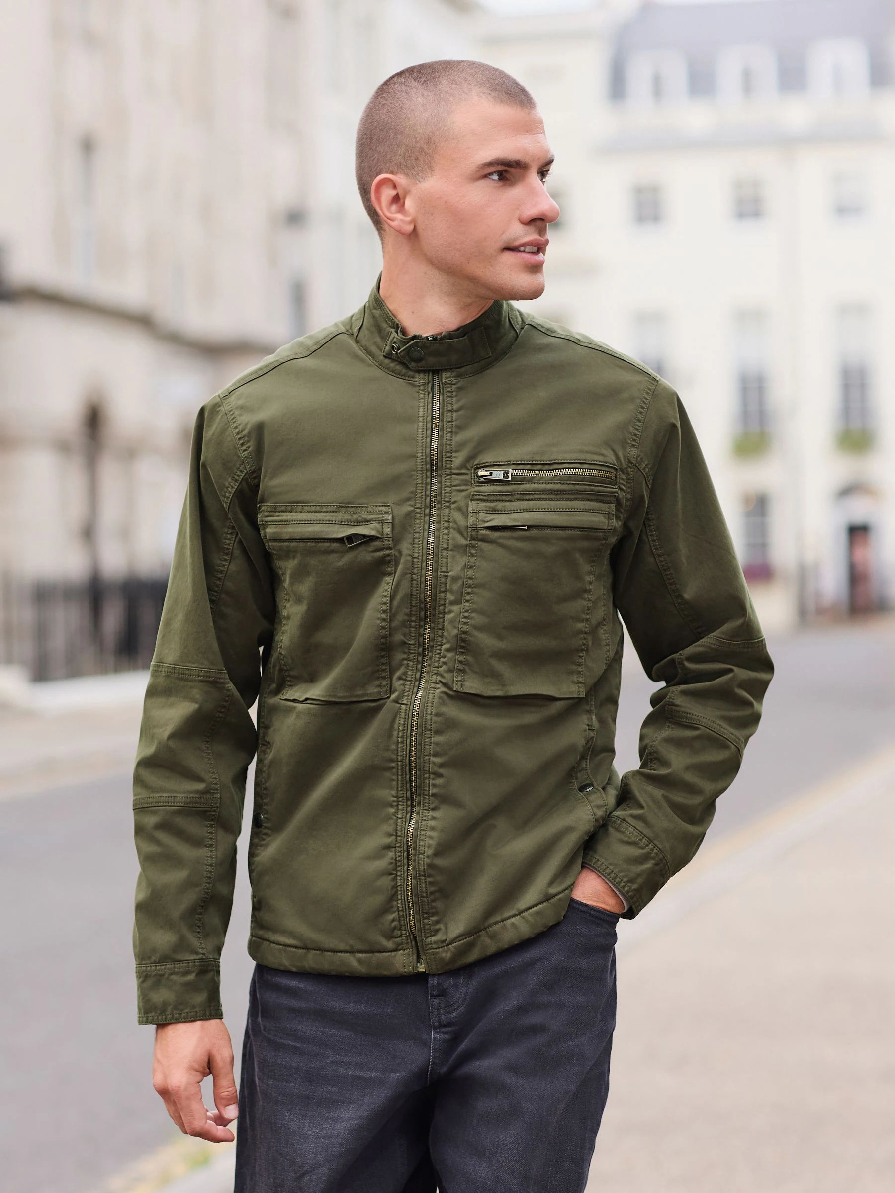 Kakigroen - Borg Lined Zip Through Funnel Jacket
