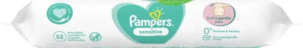 Pampers Sensitive Vådservietter til baby - Dermatologisk testet, Allergivenlig, Neutral pH, Parfumefri