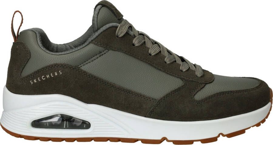 Skechers Uno Stacre Heren Sneakers Olijfgroen
