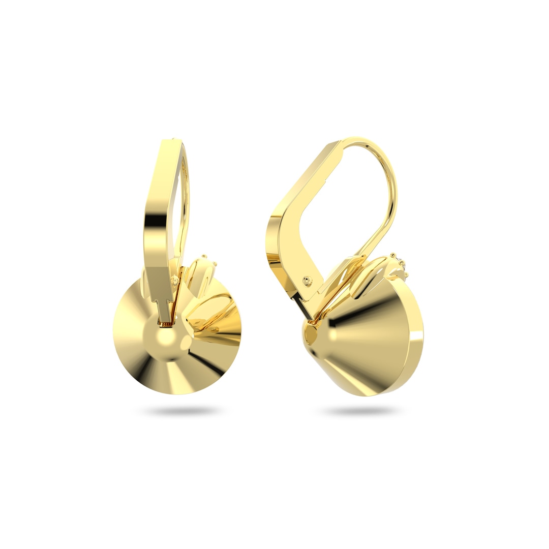Swarovski Bella V Drop-Ohrhänger Rundschliff, Goldfarben, Goldlegierungsschicht