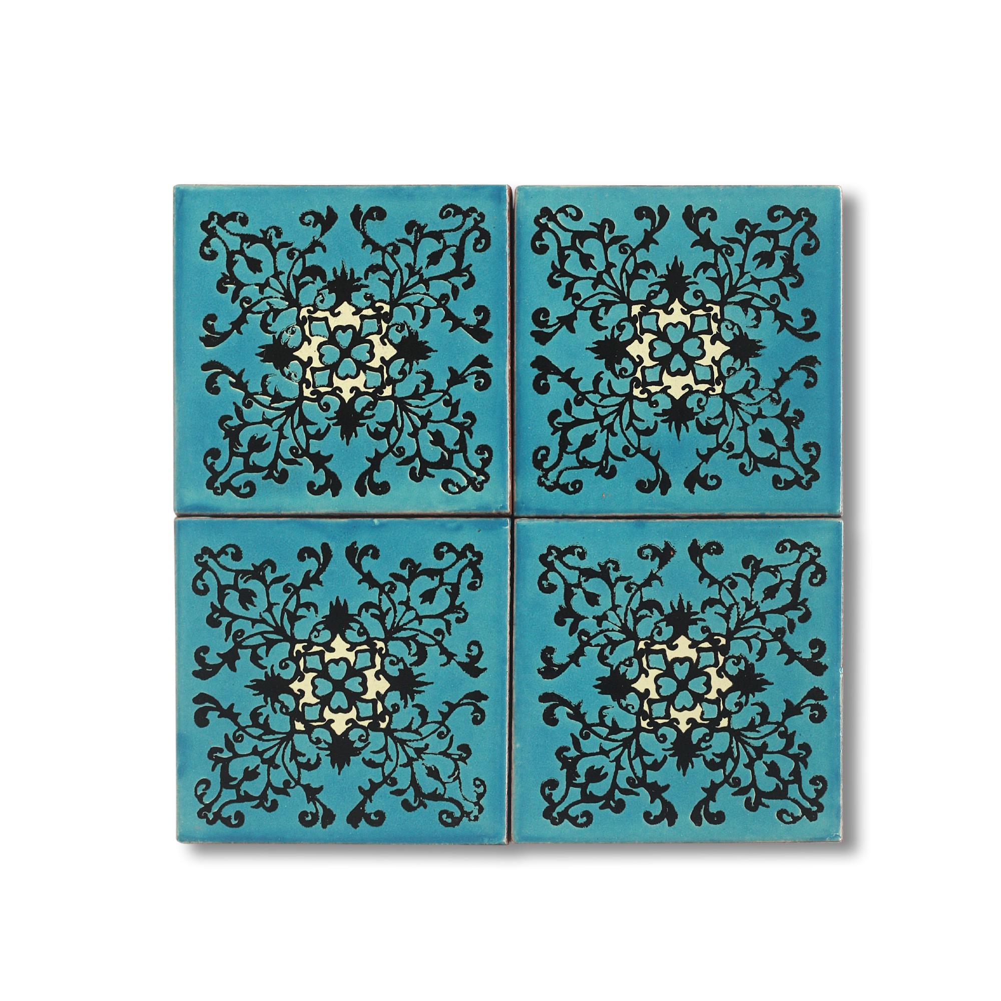 Kachel 'Juárez', blau, T 10 cm, B 10 cm, H 0,5 cm von fischer's lagerhaus
