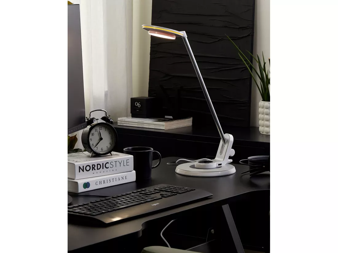 Lampe de bureau LED CORVUS Avec variateur Métal Blanc/argenté