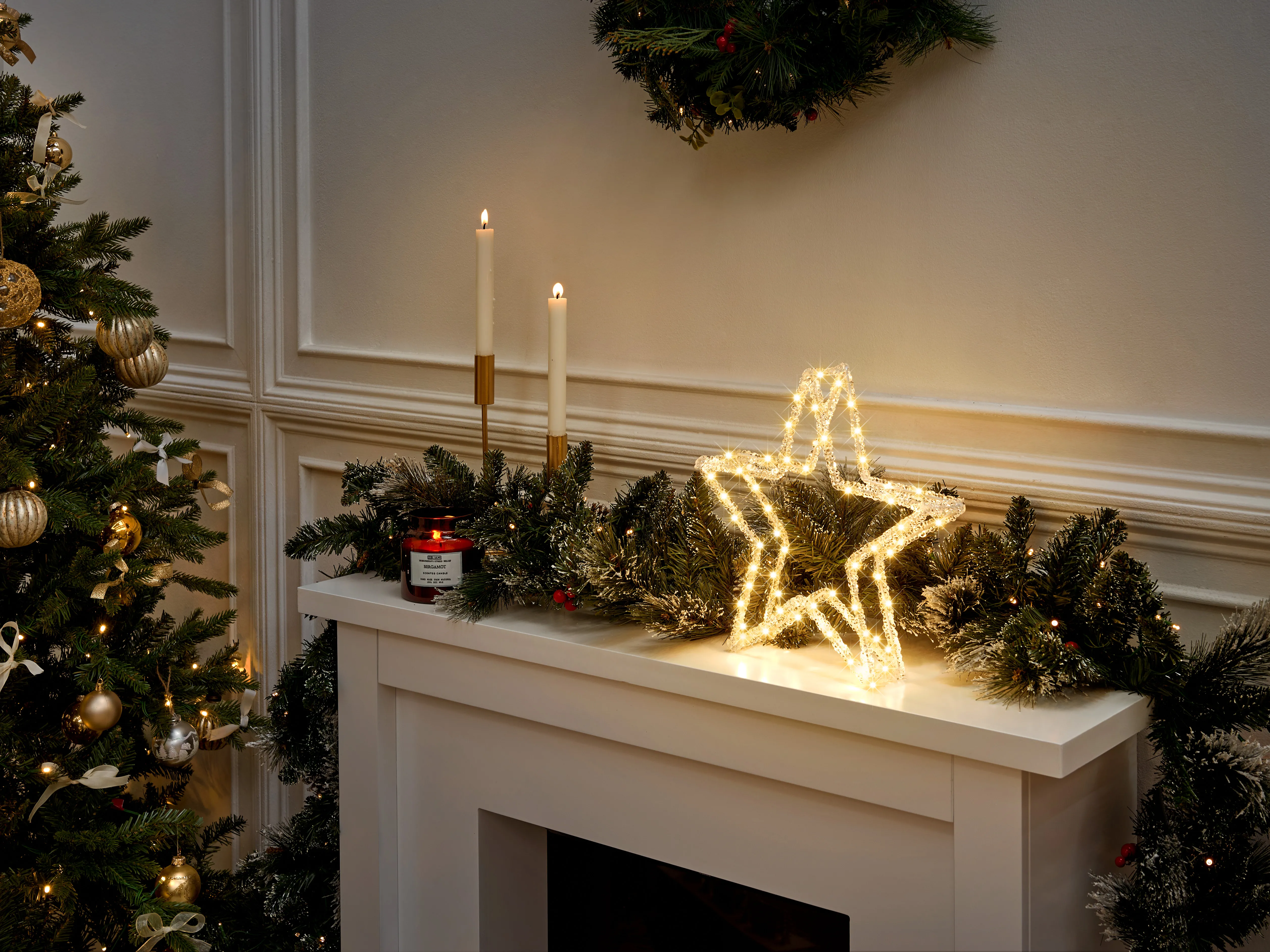 Buitendecoratie LED SIMO Ster 31 cm Wit