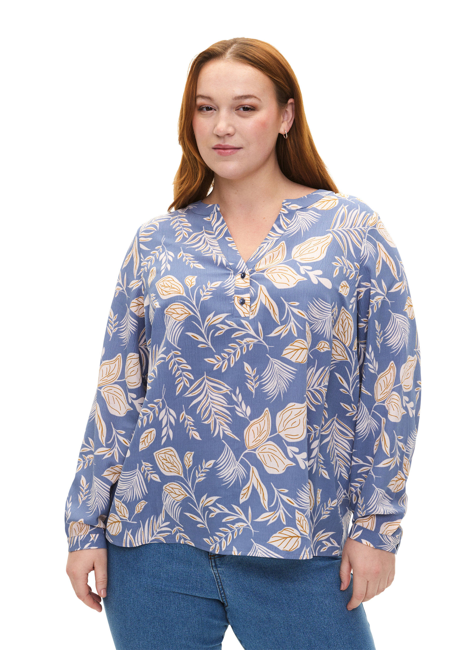 FLASH - Langærmet bluse med print