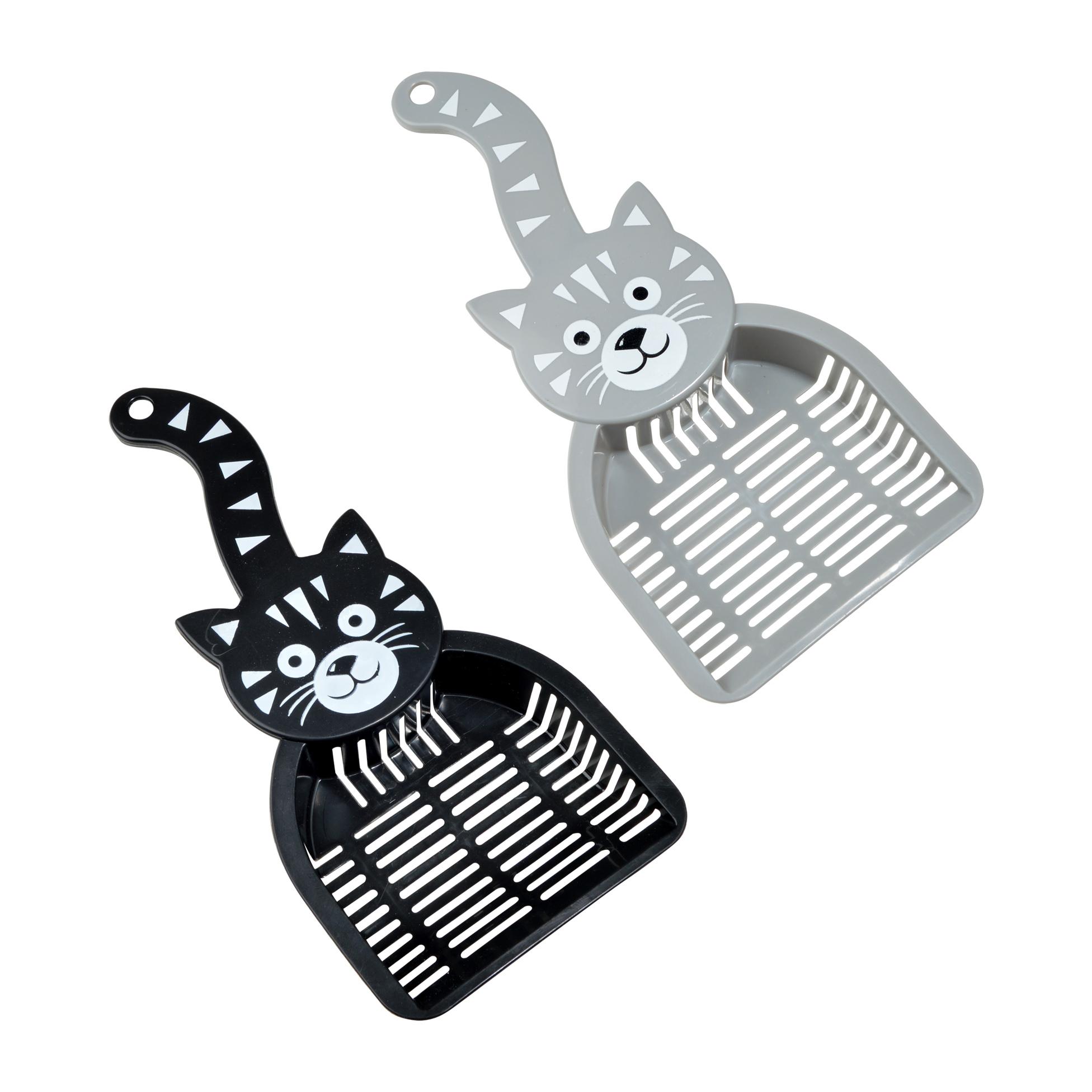 PELLE A LITIERE FANTAISIE PLASTIQUE 27.5X13X3CM GRIS OU NOIR