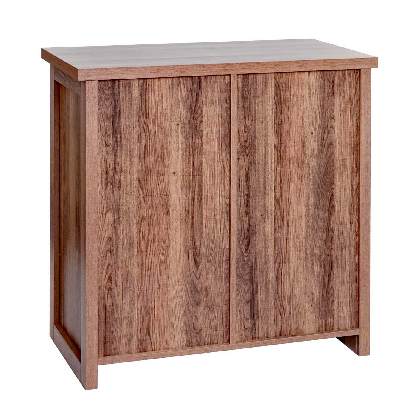 Kommode MCW-K75, Schrank Regal, Schiebetüre 5 Staufächer, Holz-Optik Industrial Metall 84x80x40cm ~ braun