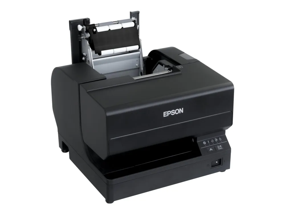 Epson TM J7700 - Kvitteringsprinter - blækprinter - Rulle (8,3 cm), 230 x 297 mm - op til 98 mm/sek. - USB 2.0, LAN - skærer - hvid