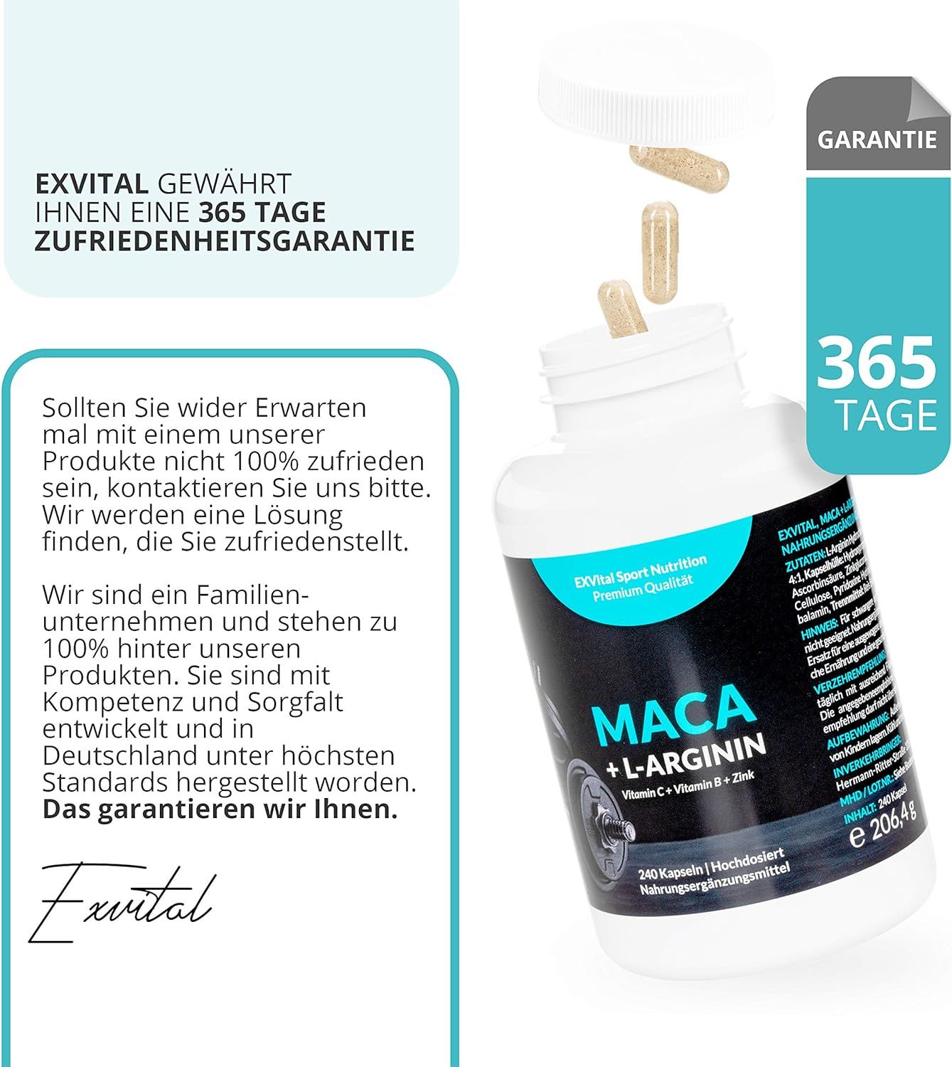 EXVital® Maca 4000 mg + L-Arginin 1800 mg Trainingsbooster