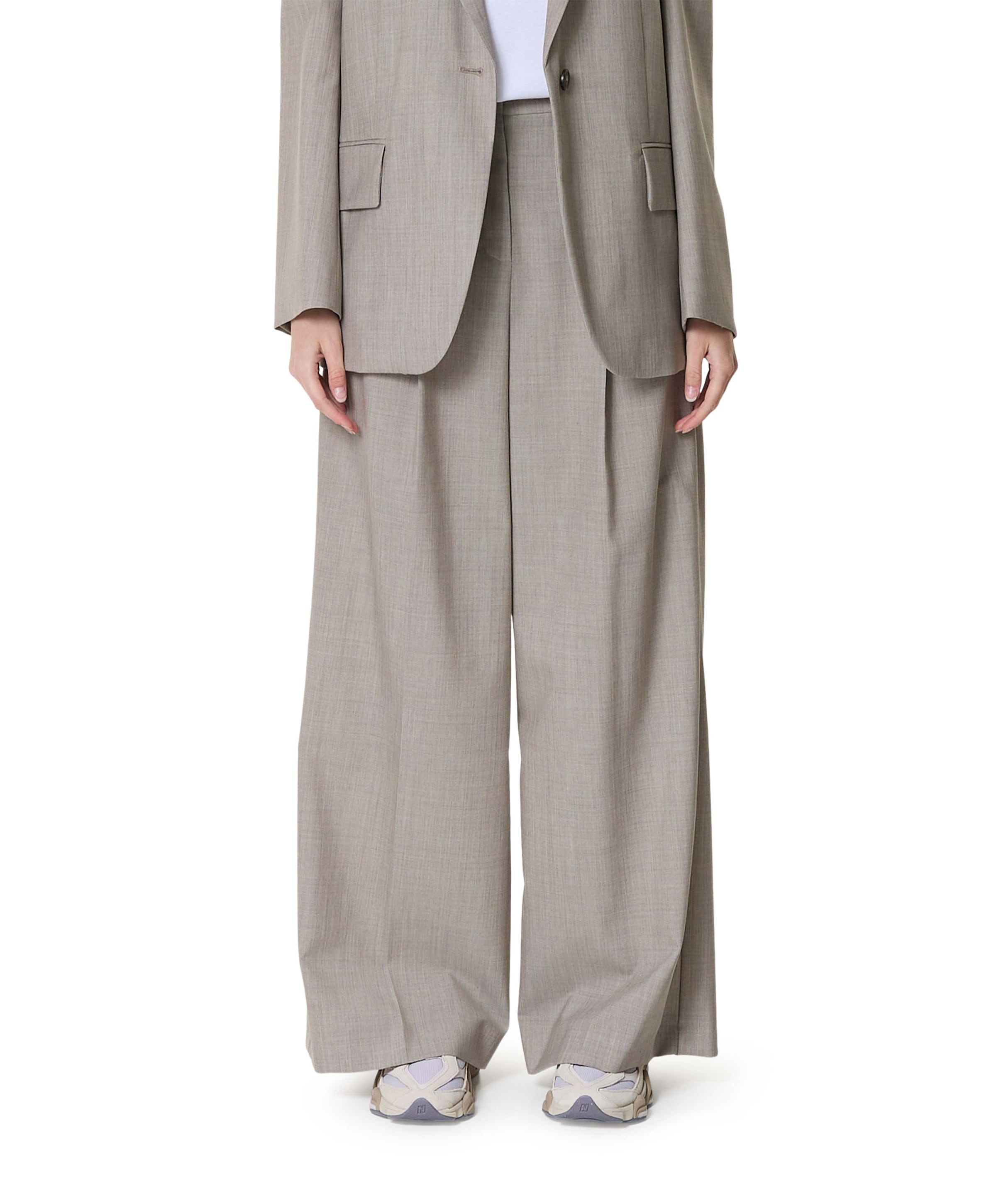 Weekend MaxMara Ovvio Tela Tropical Pura dames pantalon grijs