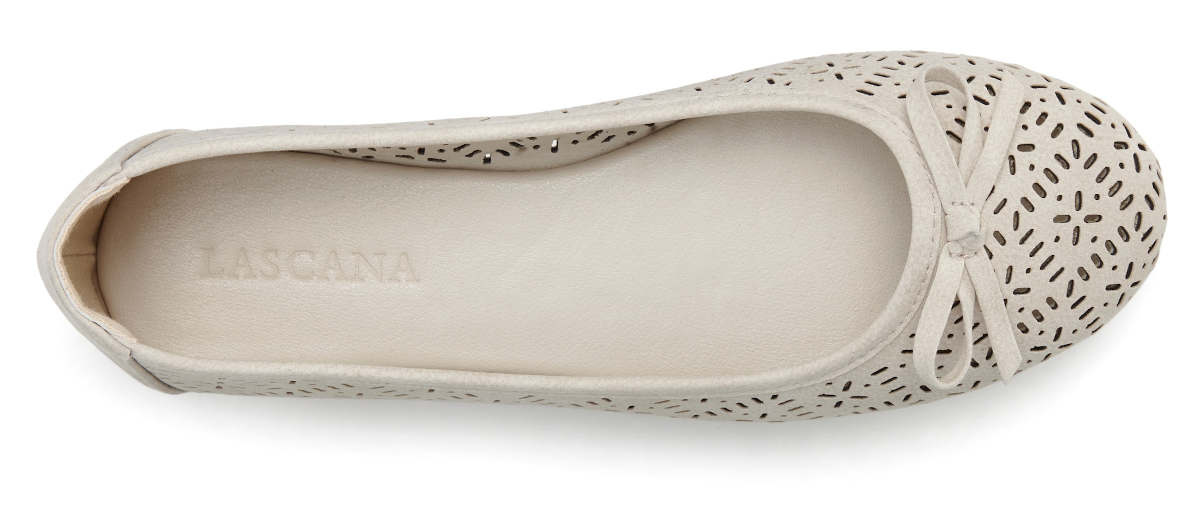 LASCANA Ballerina  Freizeitschuh, Slipper, Halbschuh mit kleinen Cut-Outs VEGAN