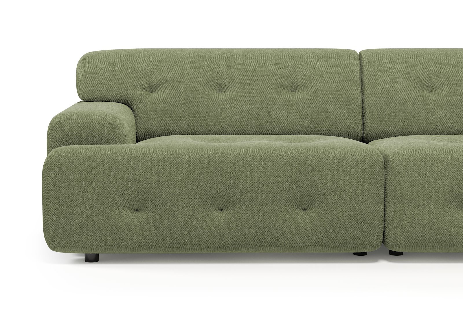 Bob 3-seter Tekstil Mito 55 Pale Green med sorte ben.