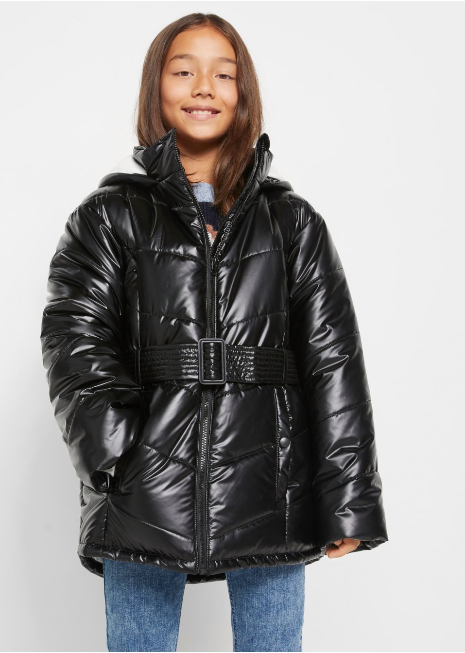 Manteau matelassé hiver fille avec moufles
