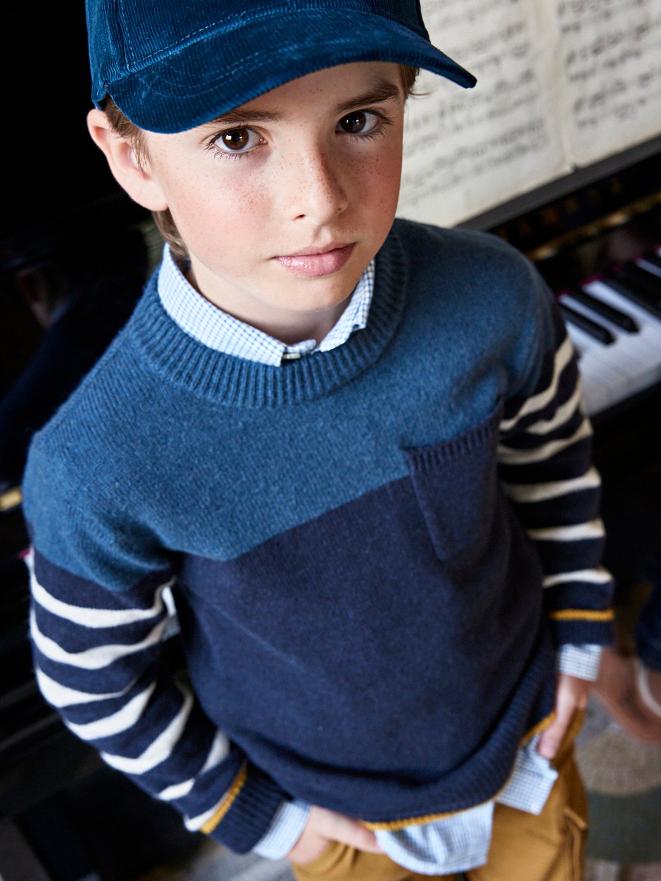 Pull colorblock Garçon en Lambswool