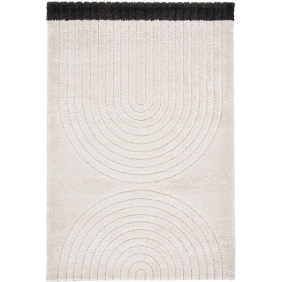 Tapis de salon en relief - modern circle - crème - 200 x 290 cm