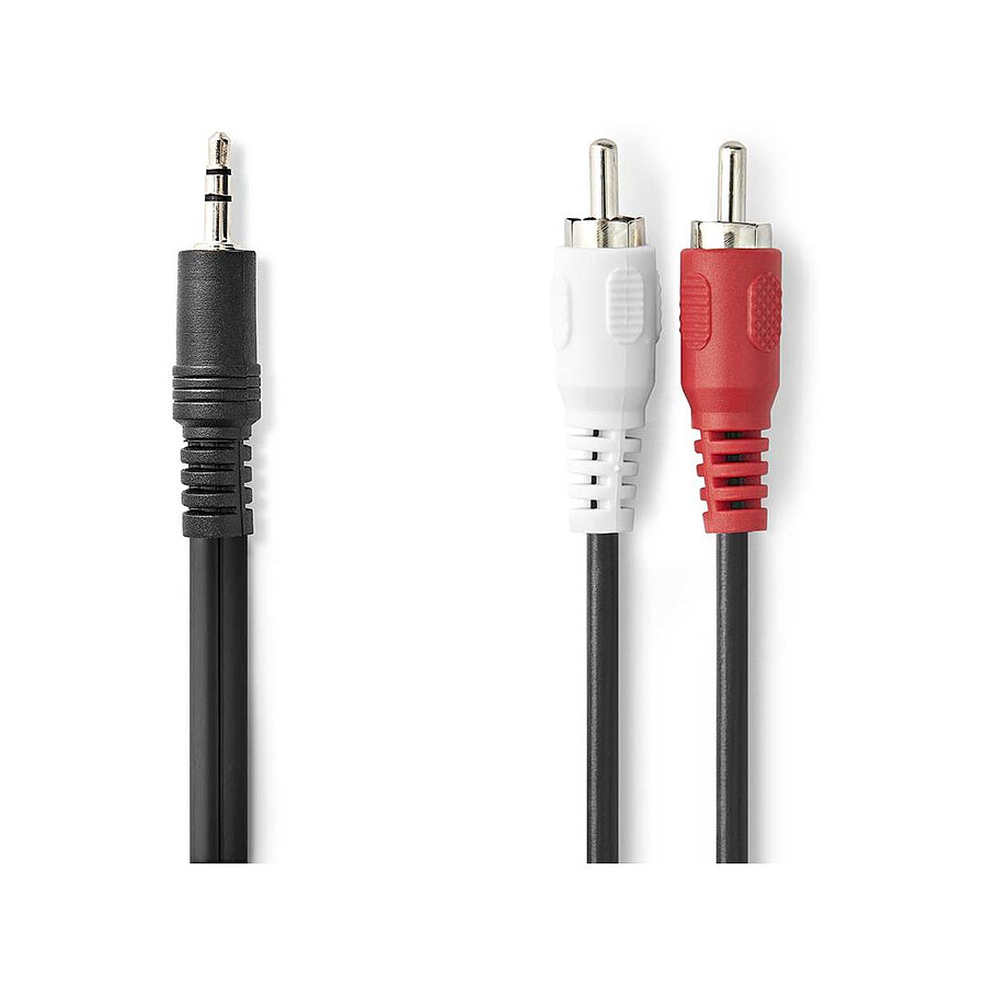 Nedis Cable Audio Stéréo Jack 3.5 mm mâle vers 2x RCA mâle - 5 mètres