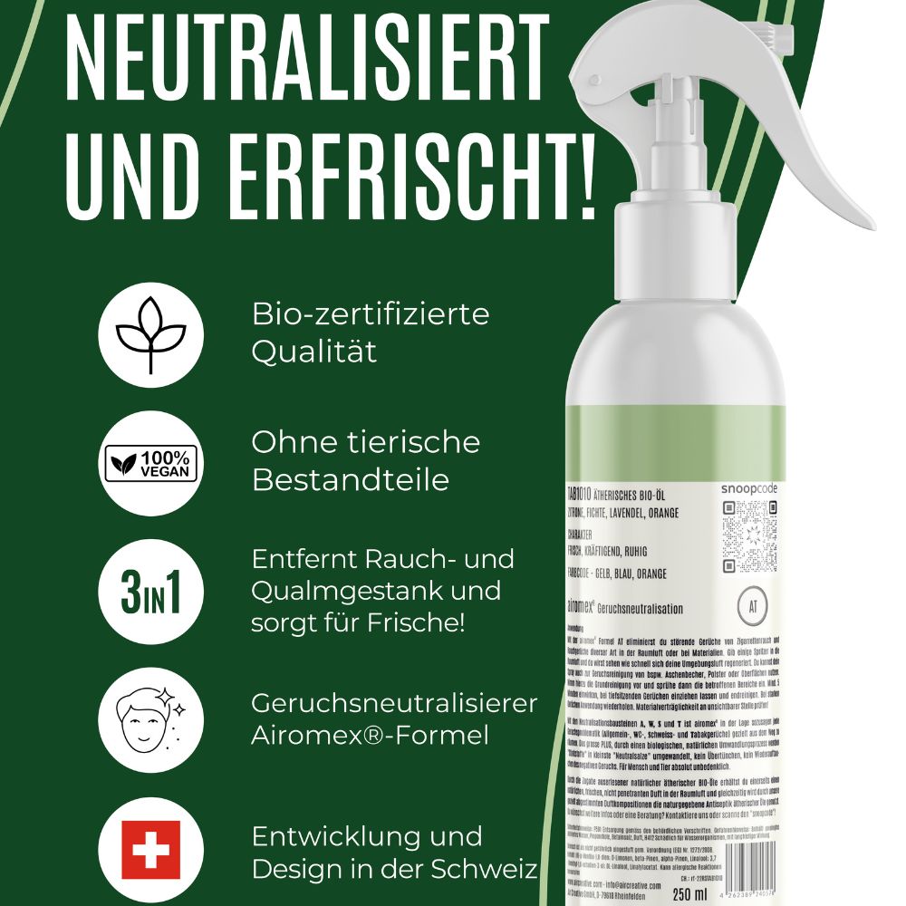 Air Creative Geruchsneutralisation Airomex®AT «Tabak und Rauch» | mit Bio-Duft