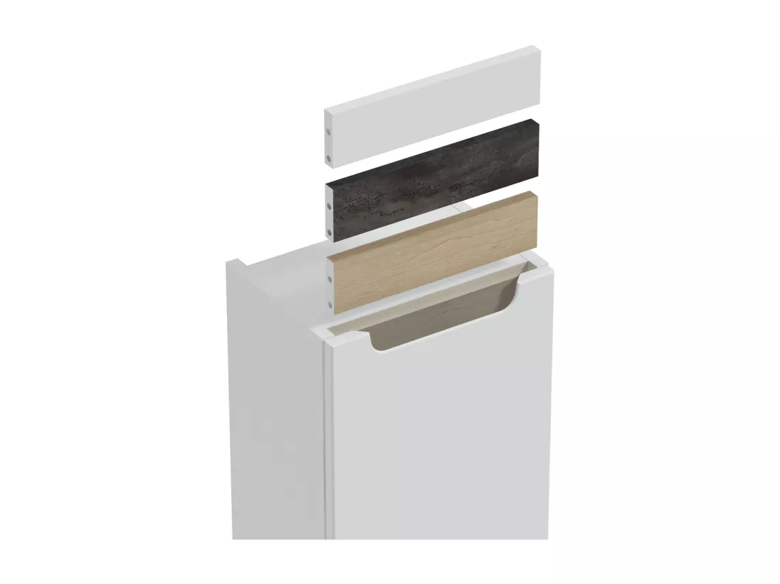 Meuble double vasque encastrée 120cm 4 tiroirs Livia Blanc et Bois
