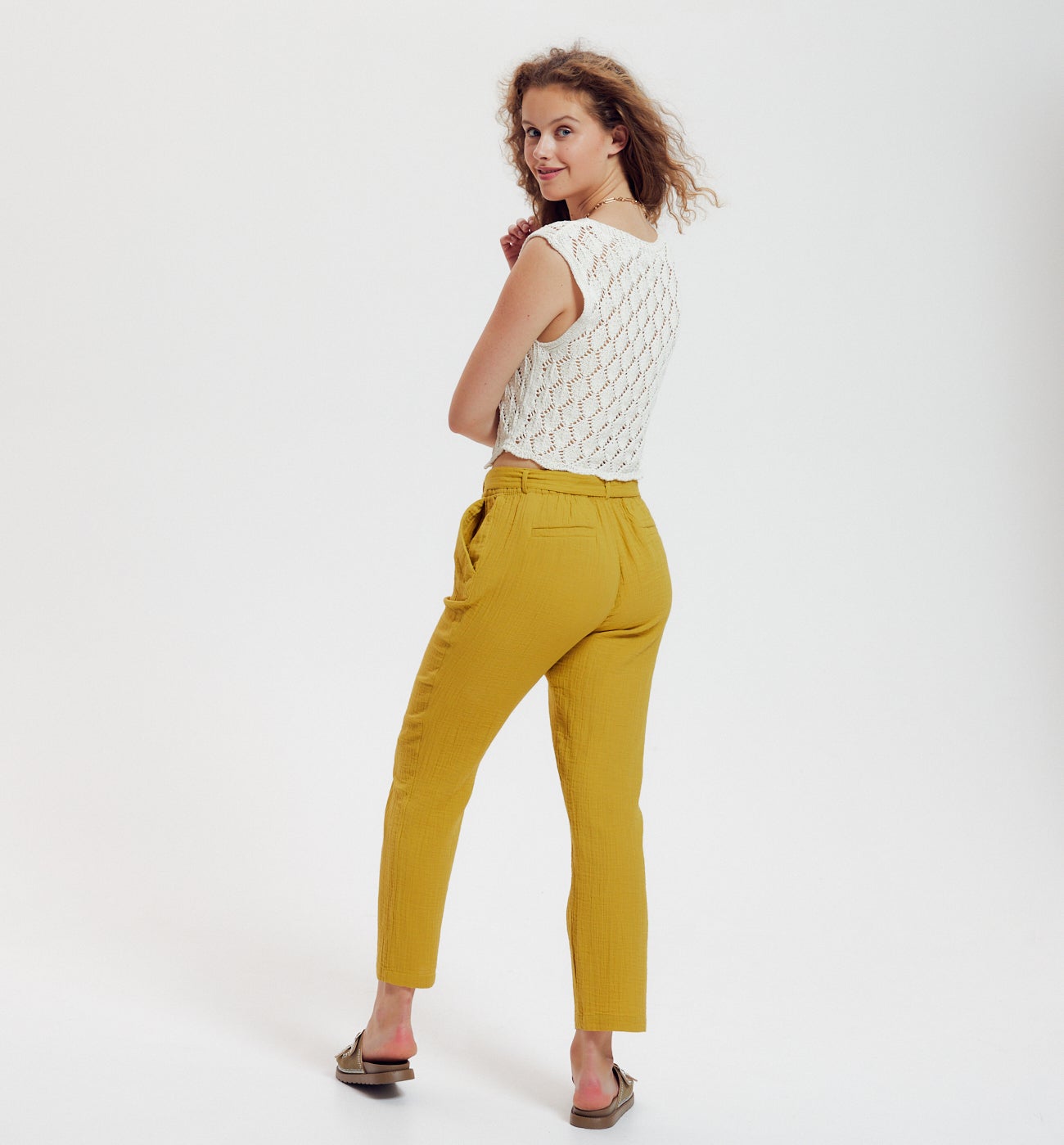 Pantalon gaze de coton Femme - ANIS MOYEN