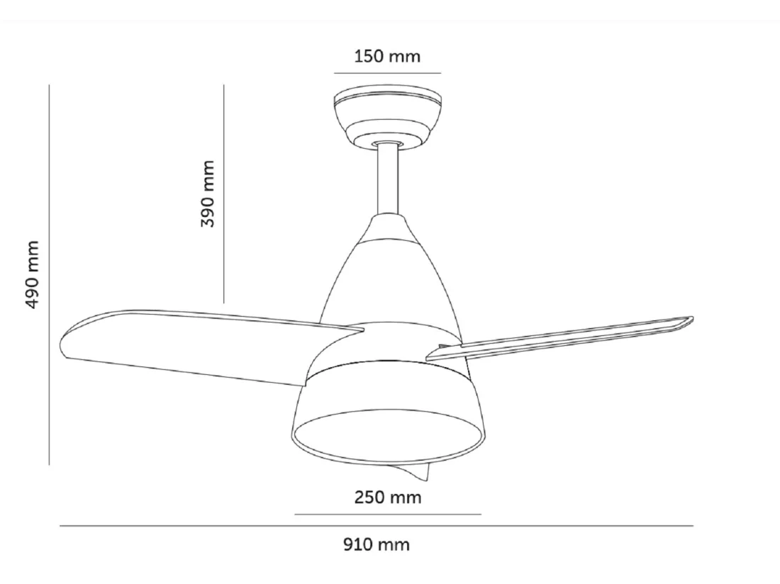 Ventilateur de Plafond Silencieux Industriel Blanc 91cm Moteur DC Avec lumière