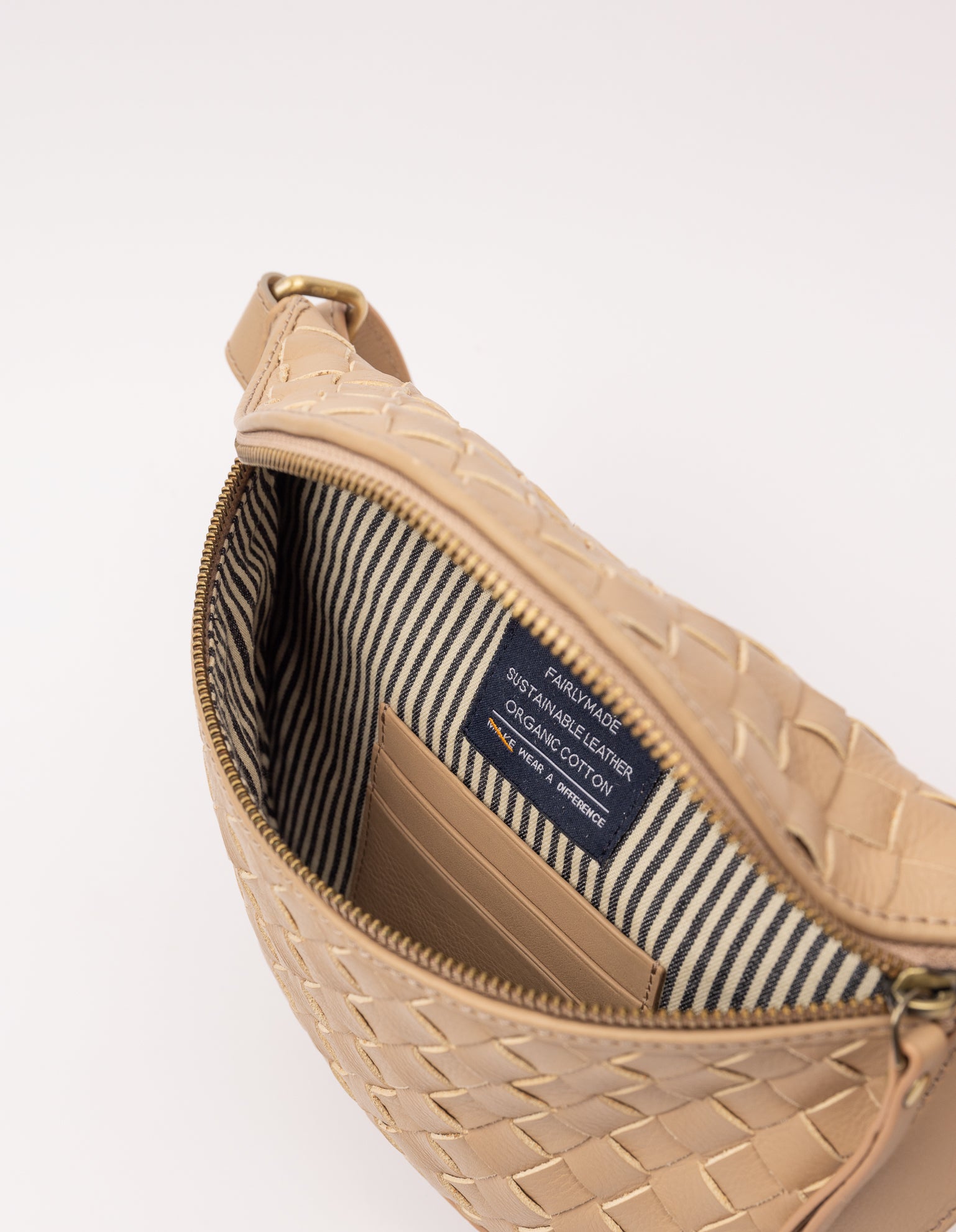 Ray Bumbag - Sand Woven Soft Grain Leather