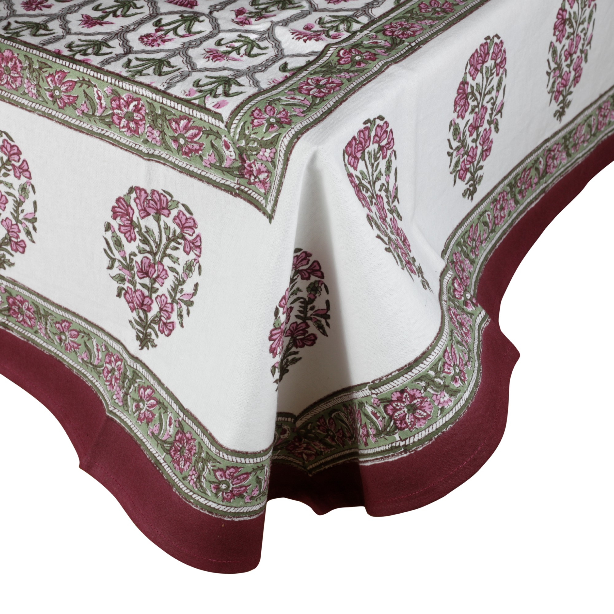 Tischdecke 'Bouquet', rot, creme, L 225 cm, B 150 cm von fischer's lagerhaus