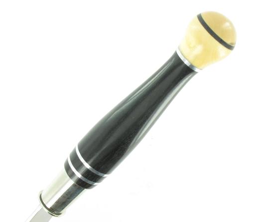Nontron Virole n° 25 - Boule - Manche en Ebène, Buis et aluminium Couteaux de Poche par Nontron