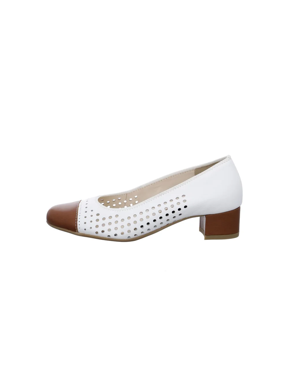 Pumps Nizza cognac weiß