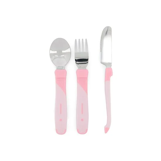 Lot de 3 couverts d'apprentissage acier inoxydable   Rose        12 mois +   de               Twistshake