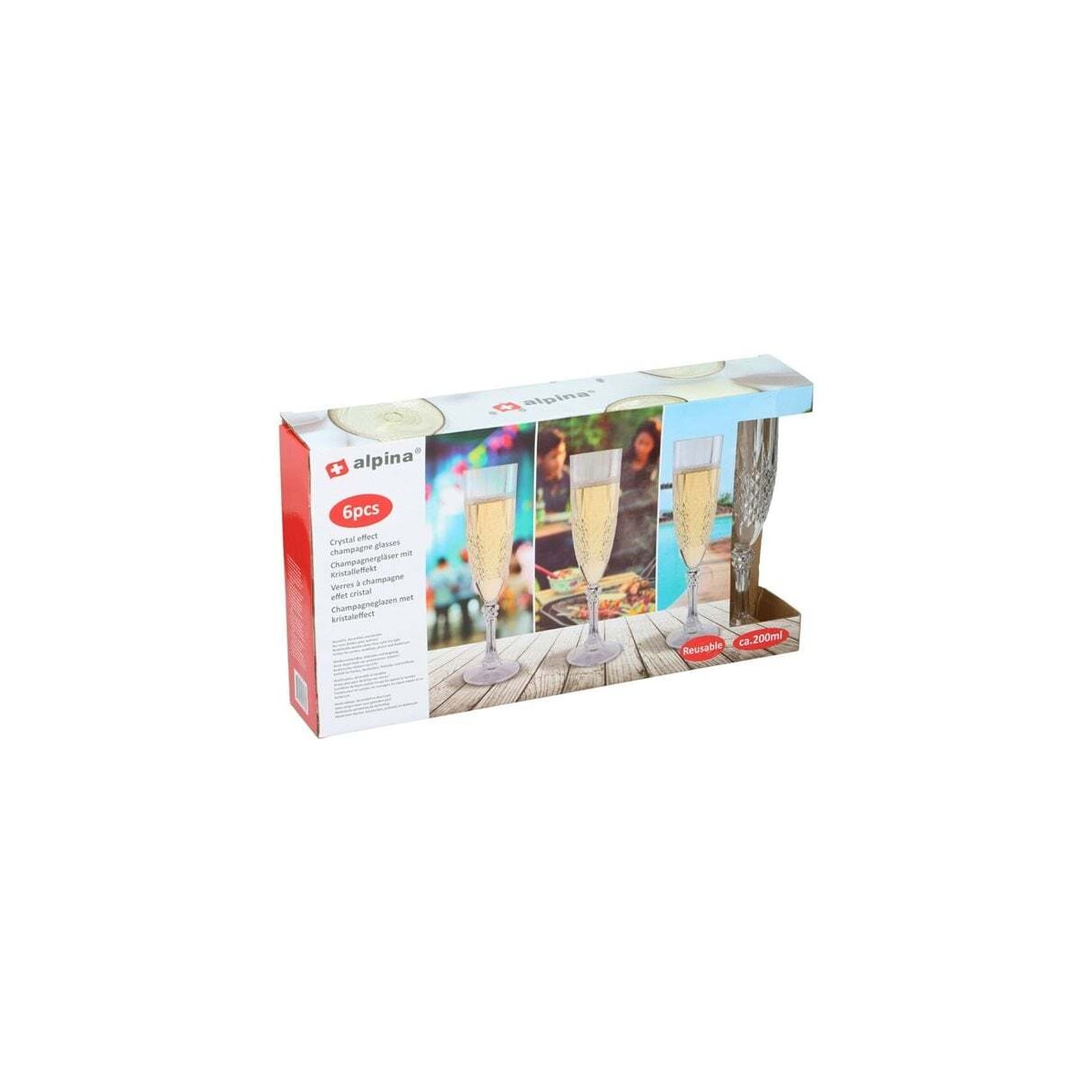 Alpina Champagneglass i plast 6-pk