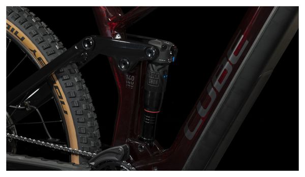 VTT Électrique Tout-Suspendu Cube Stereo Hybrid 140 HPC Race 750 Shimano Deore XT 12V 750 Wh 27.5'' Rouge Liquid 2024