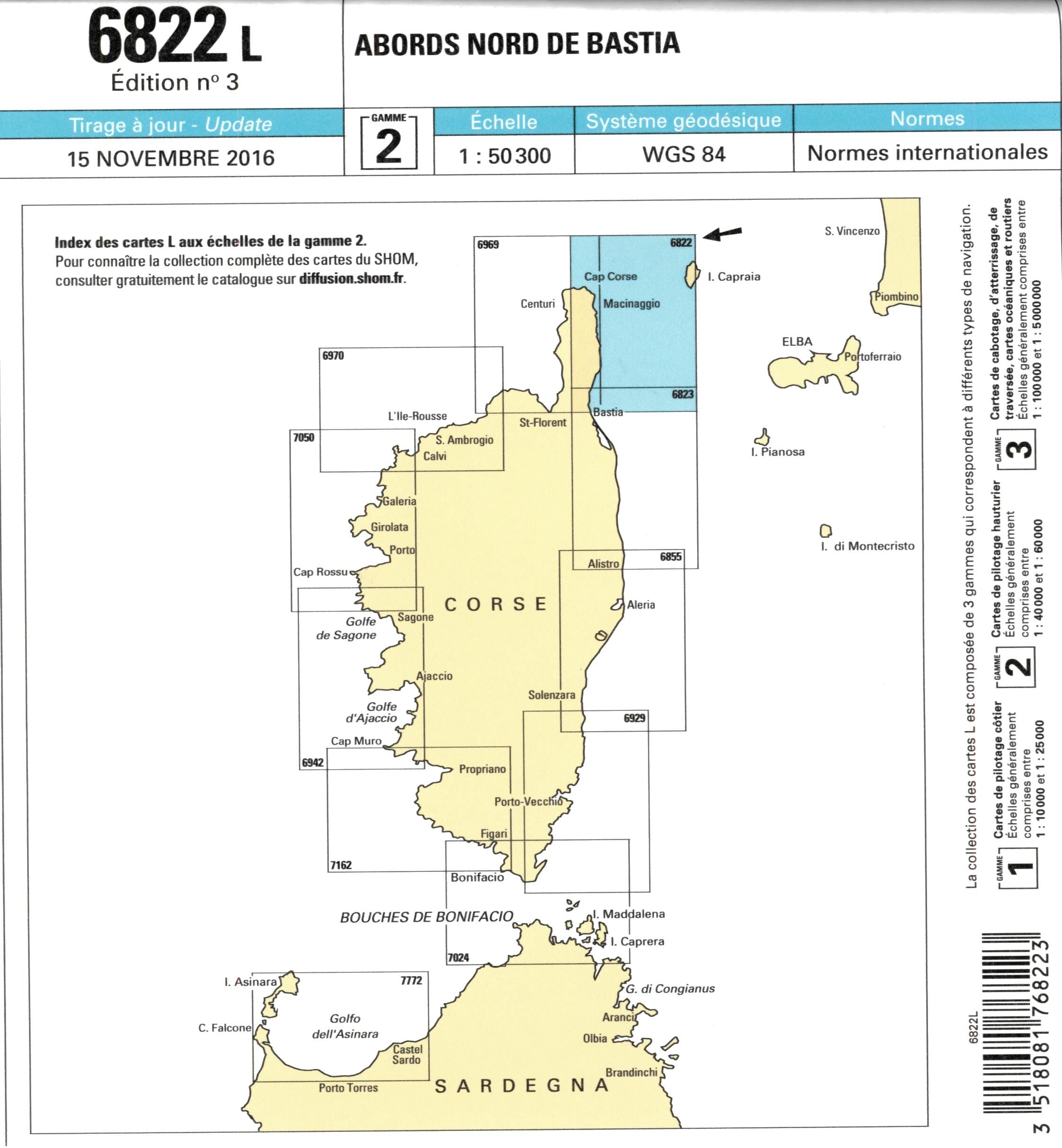 EPSHOM - 6822L ABORDS NORD DE BASTIA